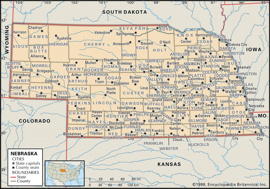 State And County Maps Of Nebraska - Printable Map Of Nebraska