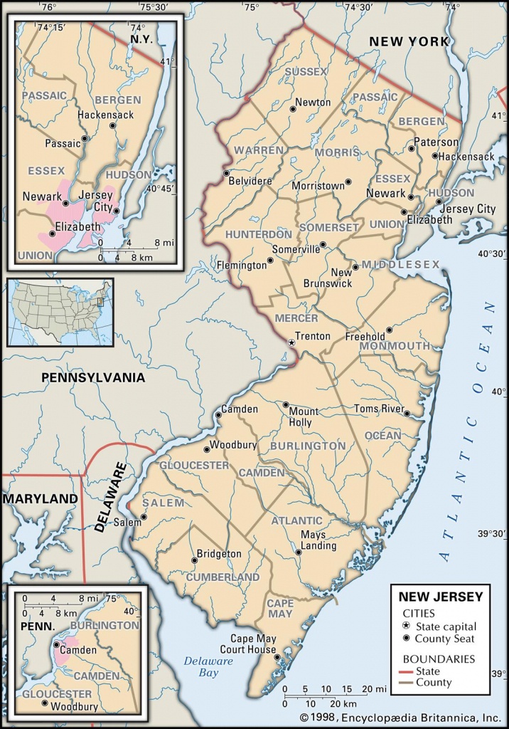 State And County Maps Of New Jersey - Printable Street Map Of Jersey City Nj