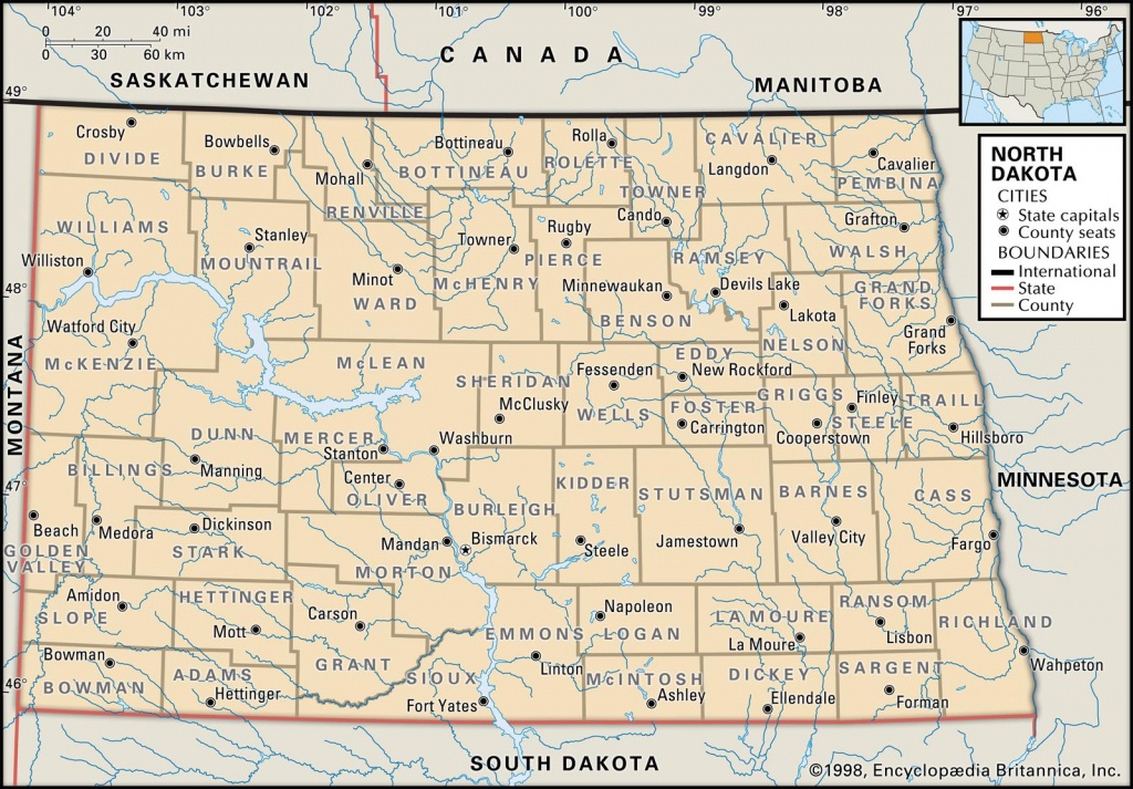 State And County Maps Of North Dakota - South Dakota County Map Printable