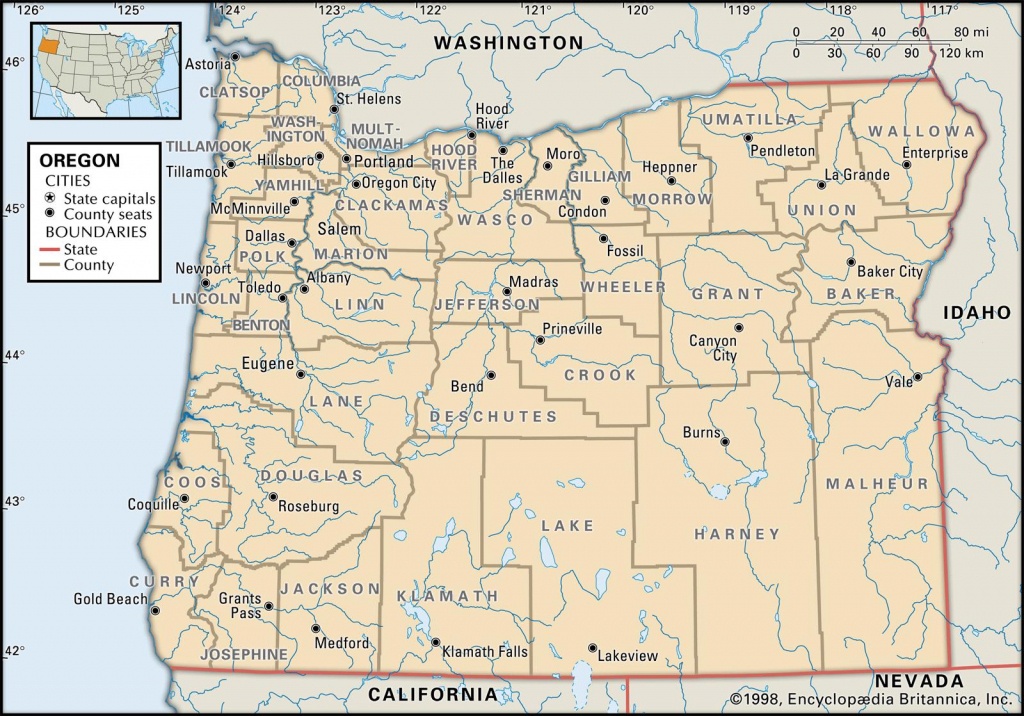 State And County Maps Of Oregon - California Oregon Washington Road Map
