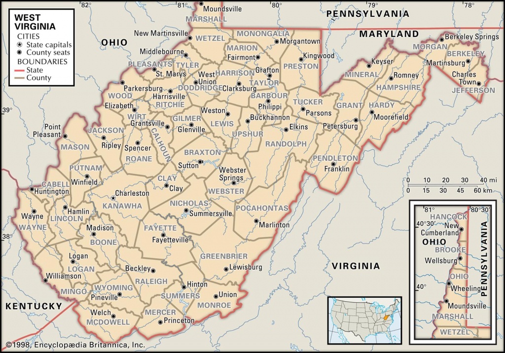 State And County Maps Of West Virginia - Printable Map Of West Virginia