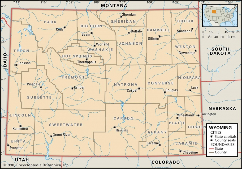 State And County Maps Of Wyoming - Wyoming State Map Printable