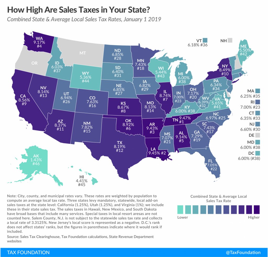State And Local Sales Tax Rates, 2019 | Tax Foundation - Florida Property Tax Map