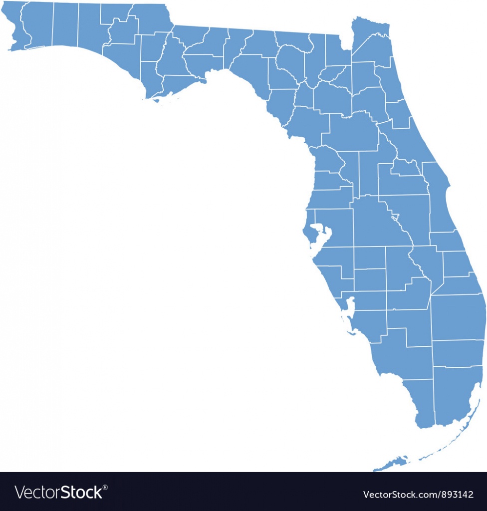 State Map Of Floridacounties Royalty Free Vector Image - Free Florida Map