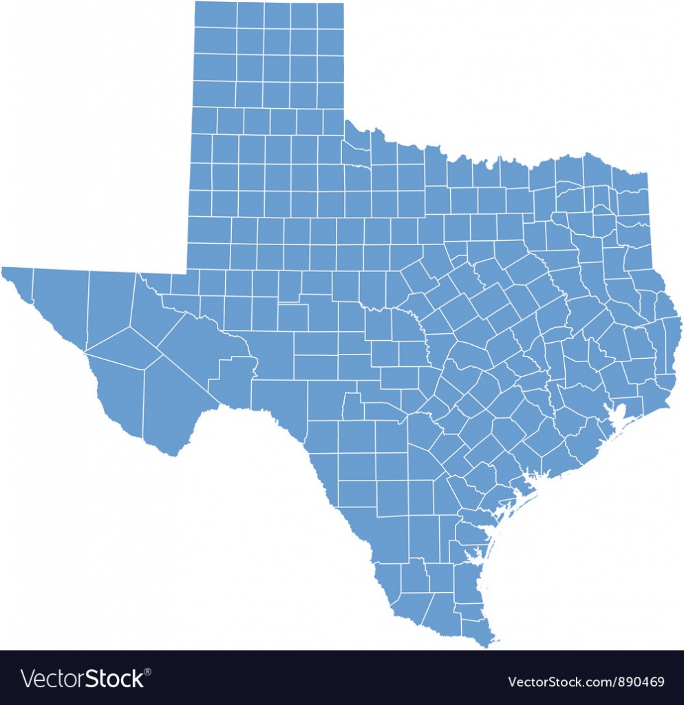 State Map Of Texascounties Royalty Free Vector Image - Texas County Map Vector