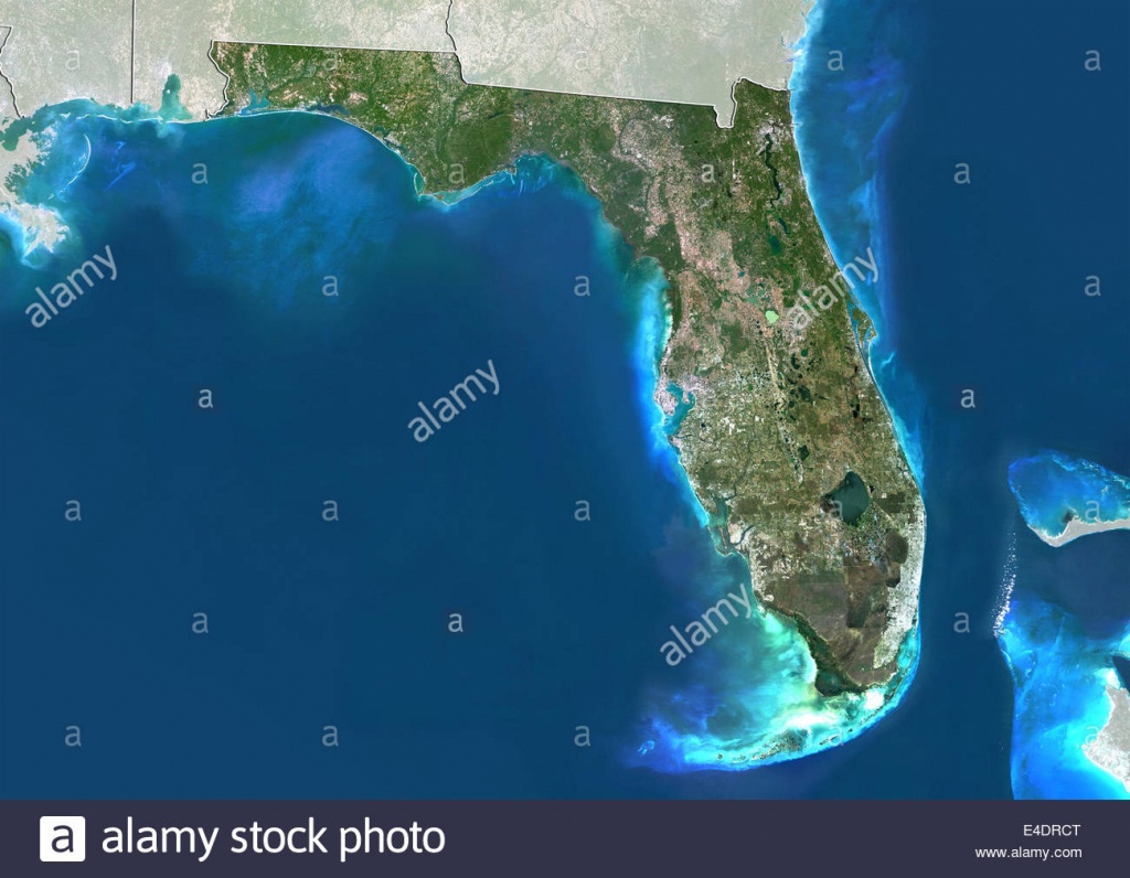 State Of Florida, United States, True Colour Satellite Image Stock - Satellite Map Of Florida