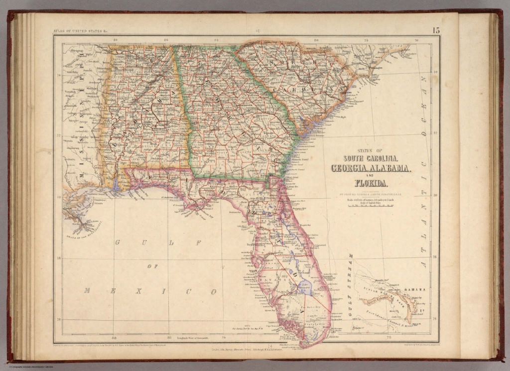 States Of South Carolina Georgia Alabama And Florida Rogers Map Of Alabama And Florida 
