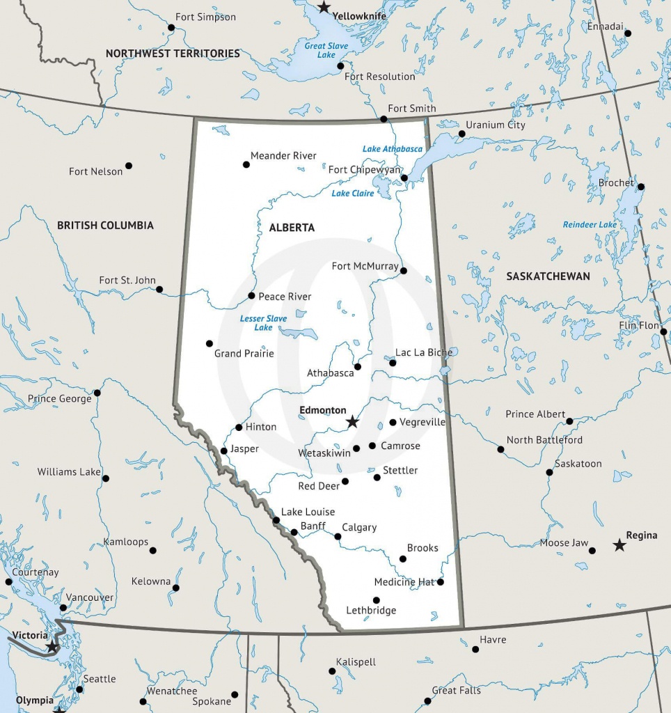 Stock Vector Map Of Alberta | One Stop Map - Free Printable Map Of Alberta