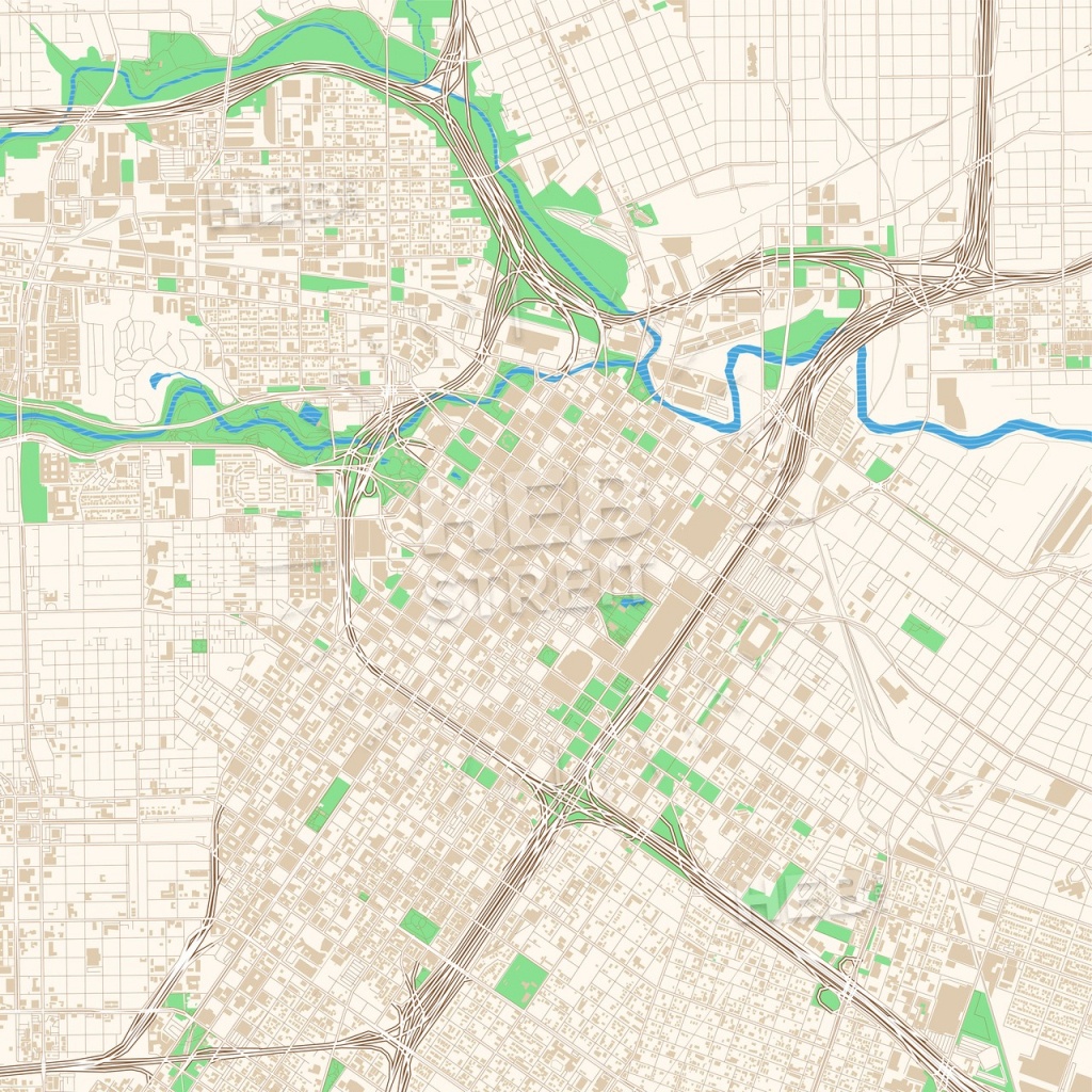 Street Map Of Downtown Houston, Texas | Hebstreits Sketches - Street Map Of Houston Texas