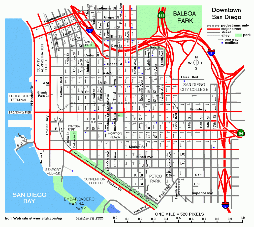 Street Map Of Downtown San Diego - California Street Map