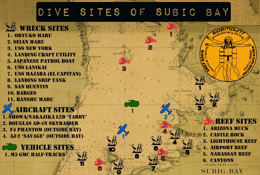 Subic Bay Dive Sites | Map And Descriptions | Wreck Diving - Florida Wreck Diving Map