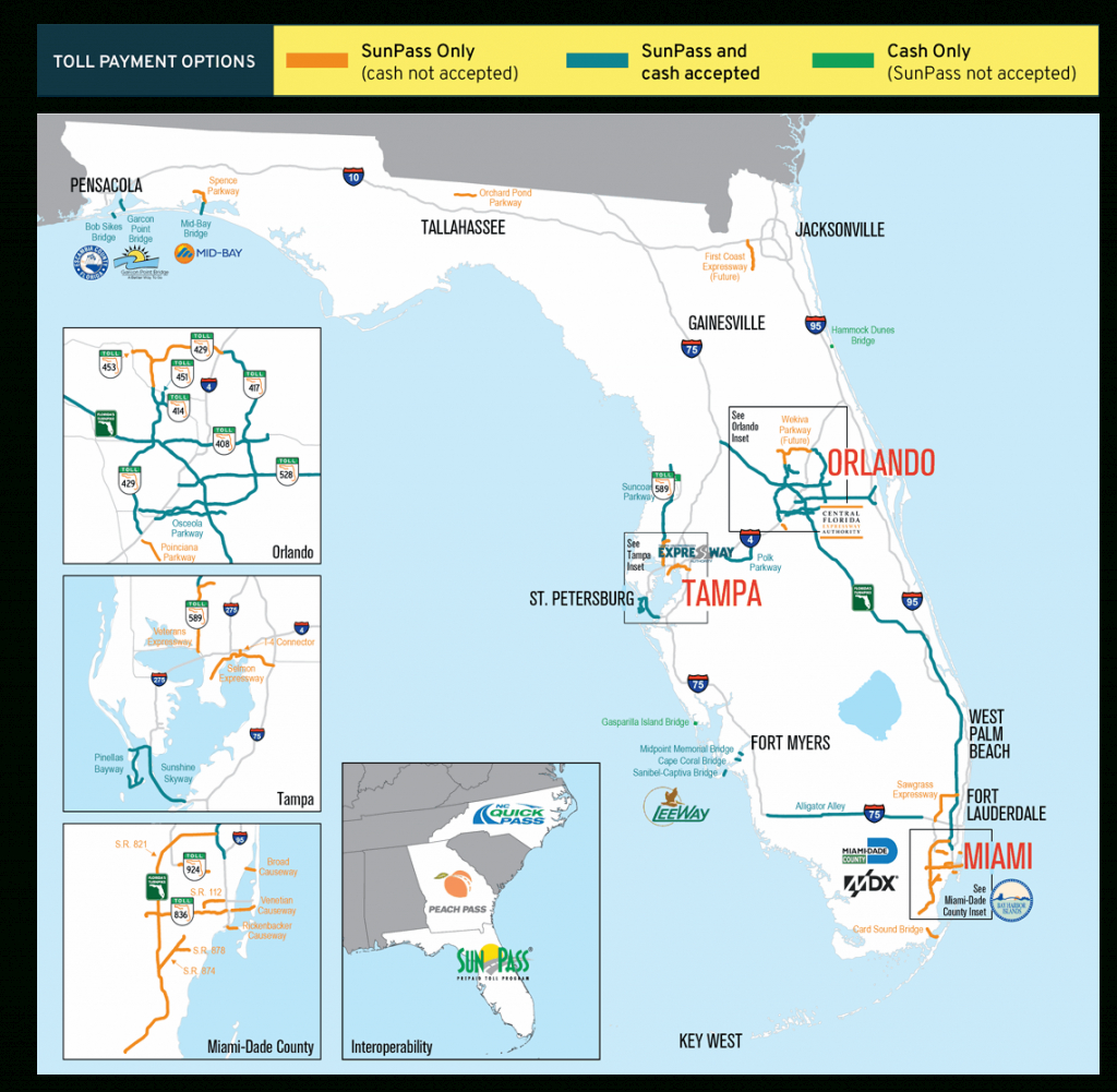 Sunpass : Tolls - Road Map Of North Florida