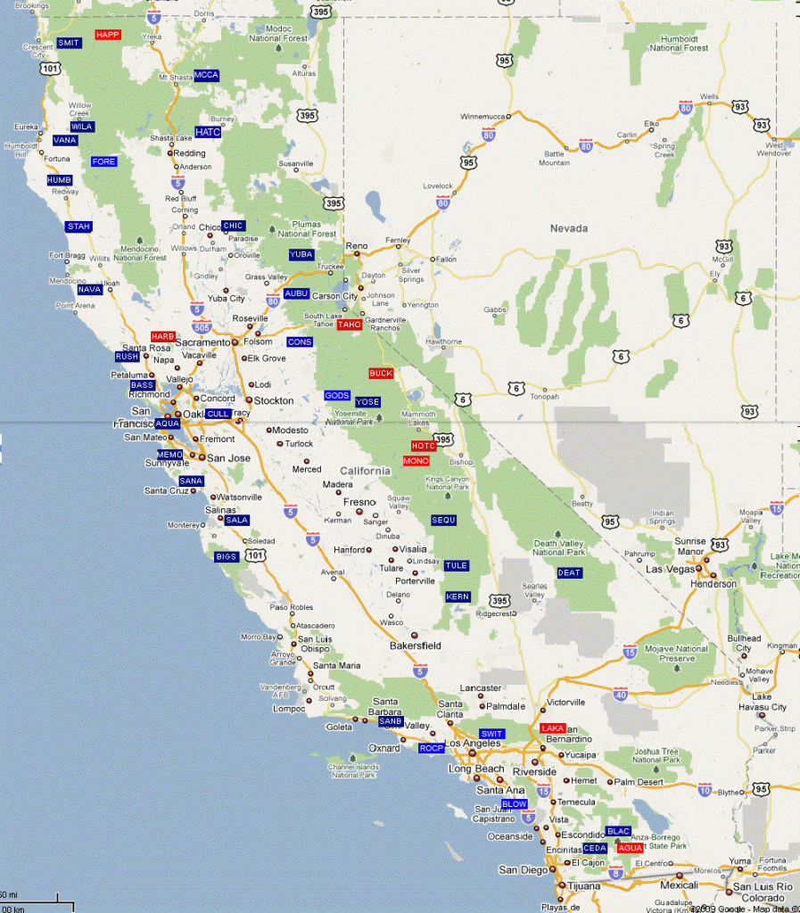 Swimmingholes: California Swimming Holes - Map Of Mid California
