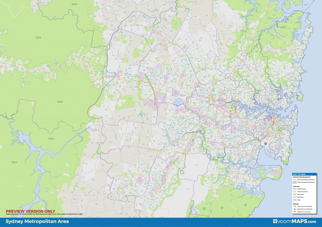 Sydney Suburbs Map – Voommaps - Printable Map Of Sydney Suburbs