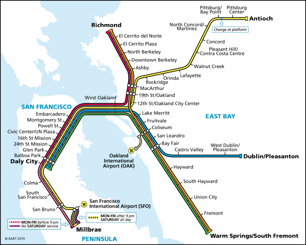 System Map | Bart.gov - Printable Bart Map