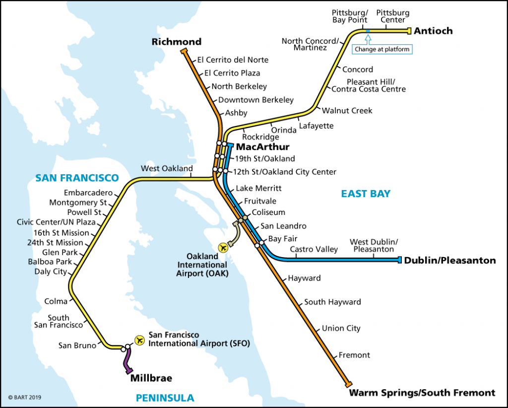 System Map | Bart.gov - Printable Bart Map