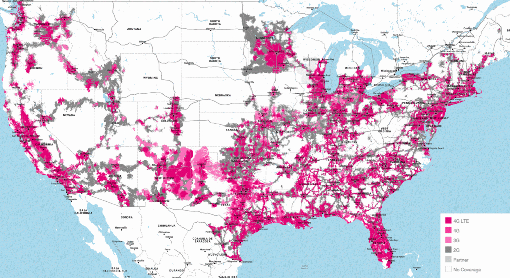 T-Mobile Vs Sprint Native Coverage (Animated Gif) : Tmobile - Sprint Coverage Map Texas