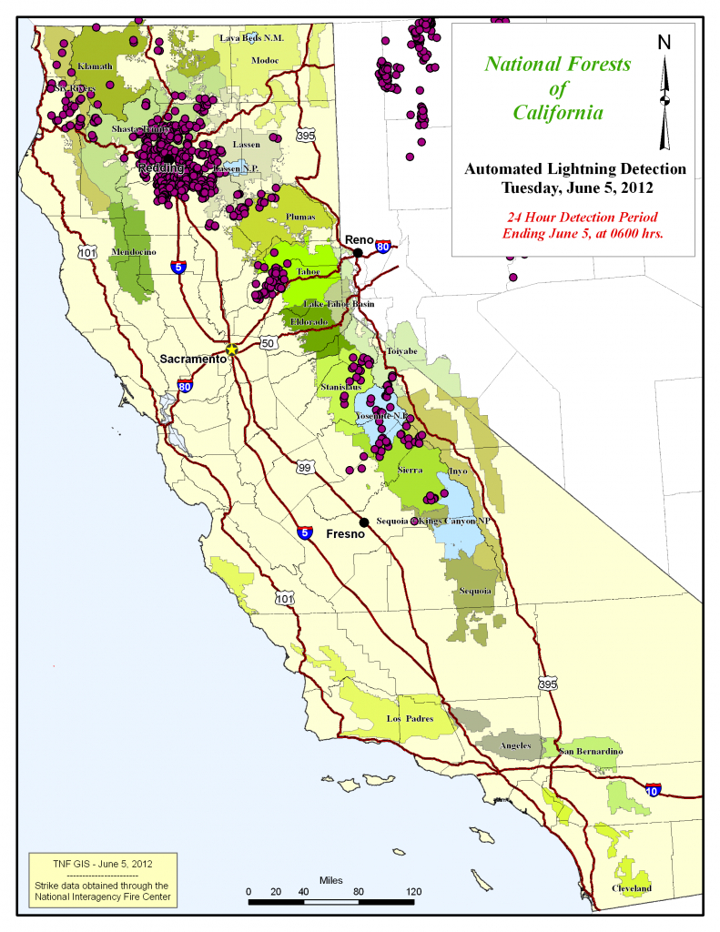 Tahoe National Forest - Maps &amp;amp; Publications - Lightning Map California