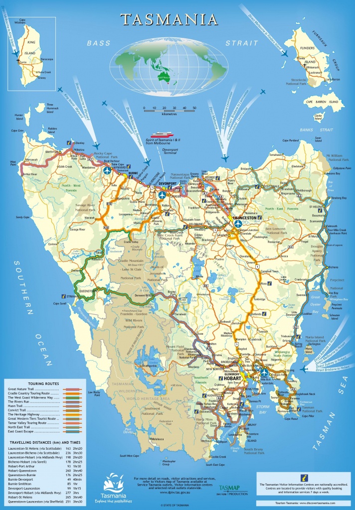 Tasmania Maps | Australia | Maps Of Tasmania (Tas) - Printable Map Of Tasmania
