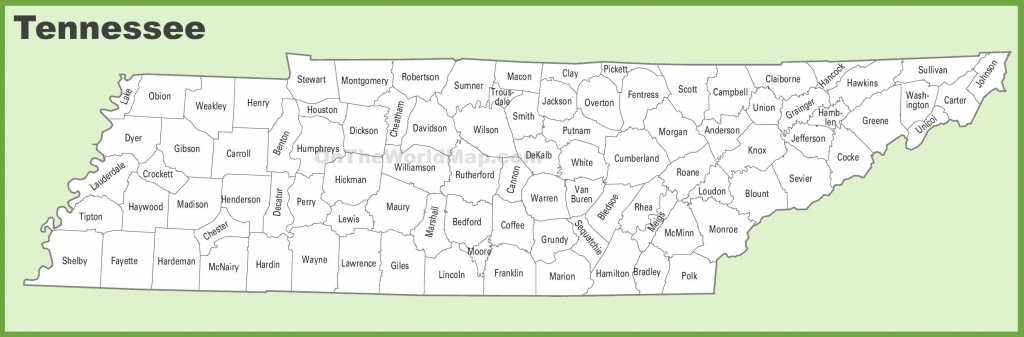 Tennessee County Map - State Map Of Tennessee Printable