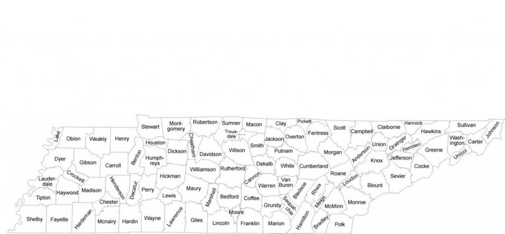 Tennessee County Map With County Names Free Download | I Wander As I - Printable County Maps