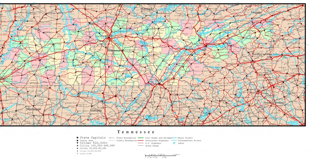 Tennessee Political Map - State Map Of Tennessee Printable