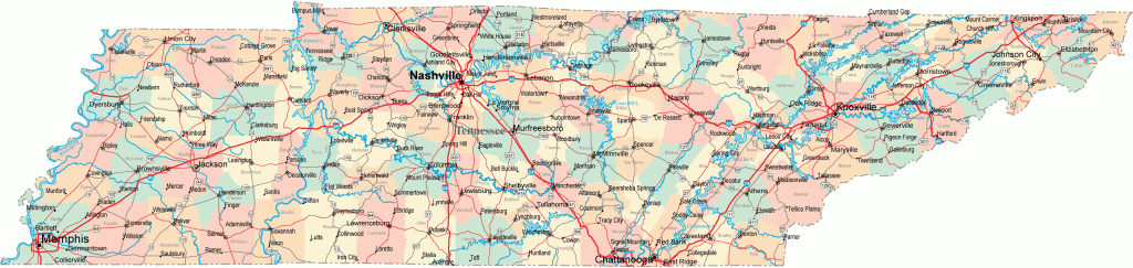 Tennessee Road Map - Tn Road Map - Tennessee Highway Map - Printable Map Of Tennessee