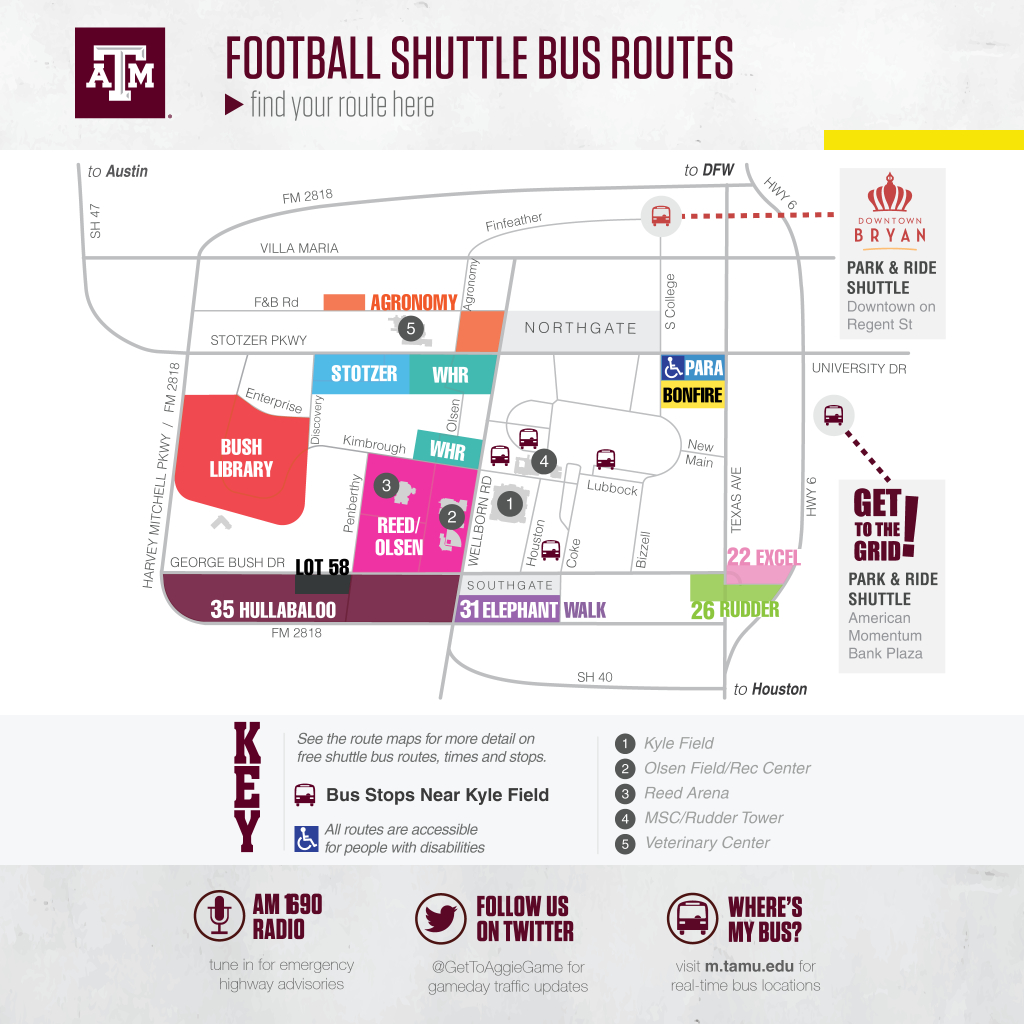 Texas A&amp;amp;m Football Game Day Guide 2018 - Texas A&amp;amp;m Today - Texas A&amp;amp;amp;m Football Parking Map