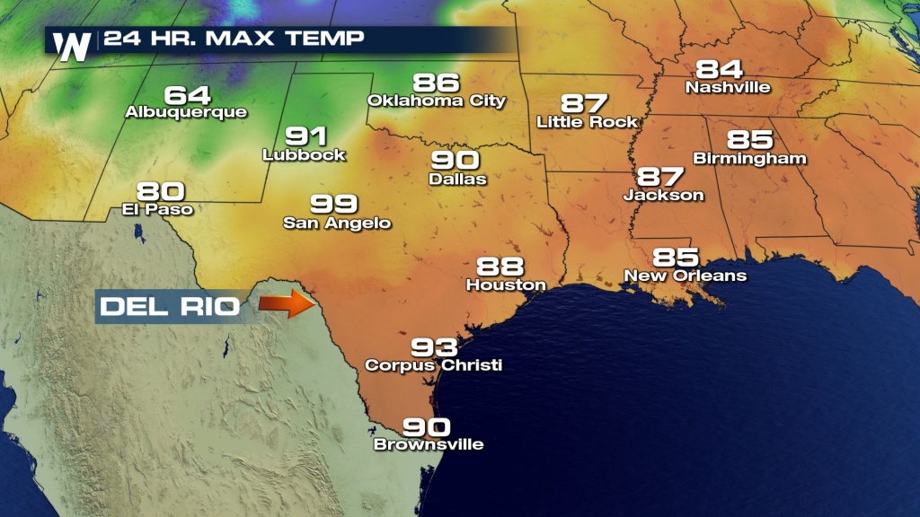Texas City Reaches Hottest April Temperature Weathernation Texas Weather Map Temps 