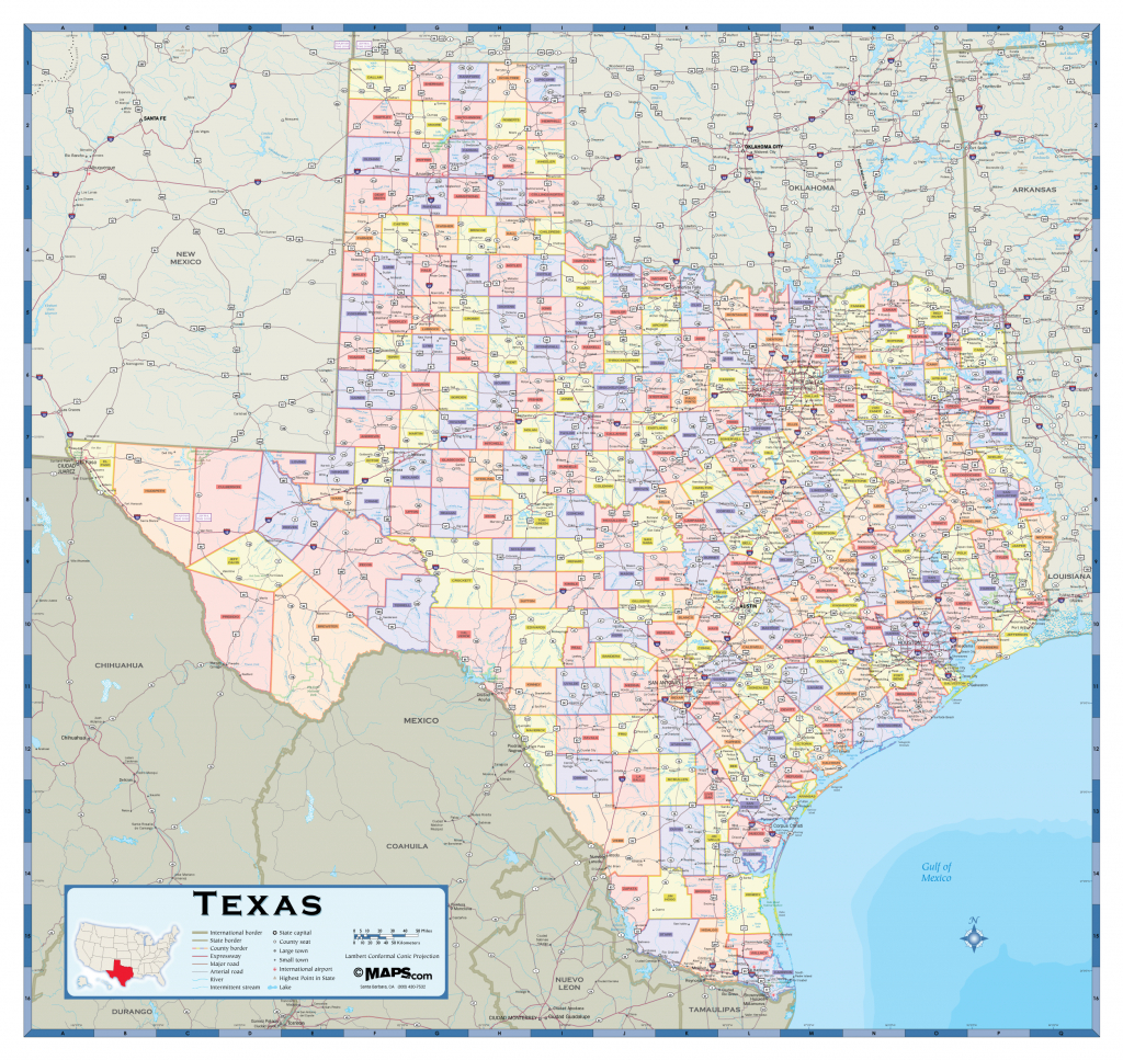 Texas Counties Wall Map - Maps - Texas County Gis Map