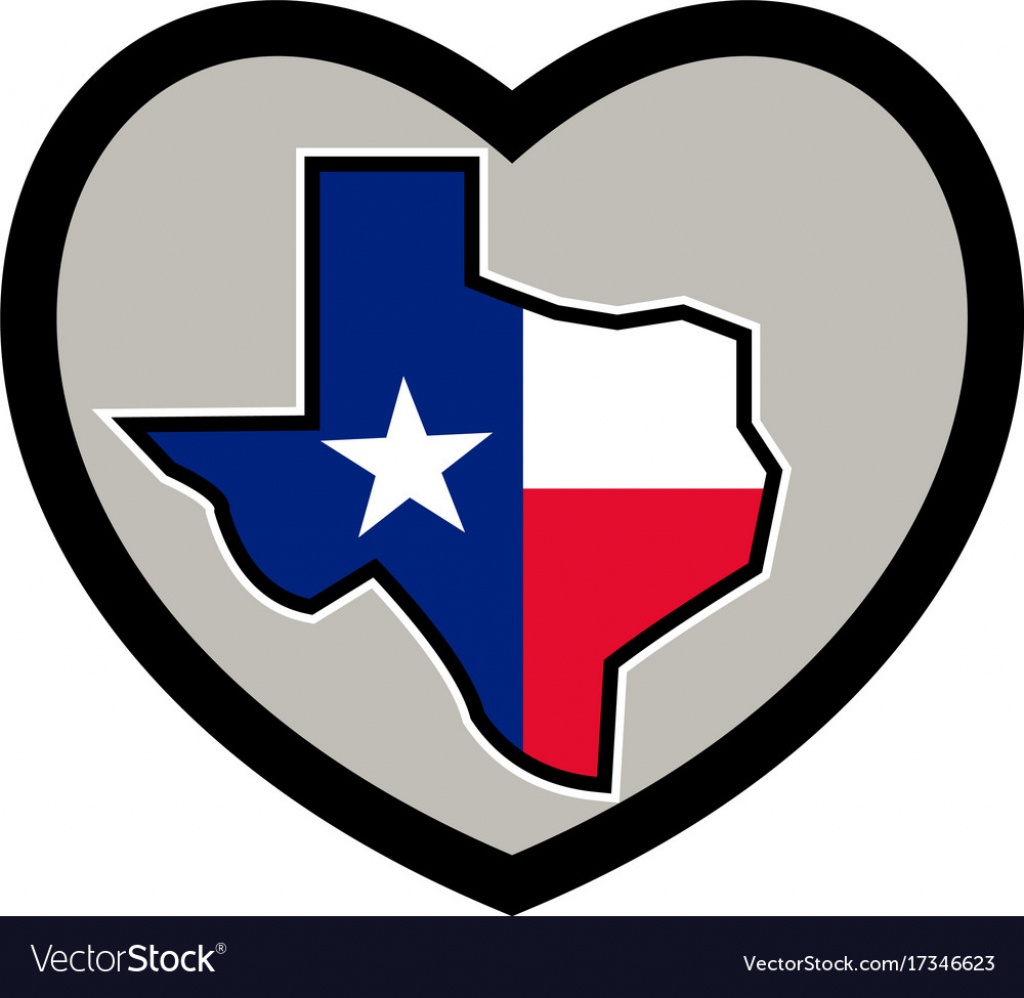 Texas Flag Map Inside Heart Icon Royalty Free Vector Image - Texas Flag Map