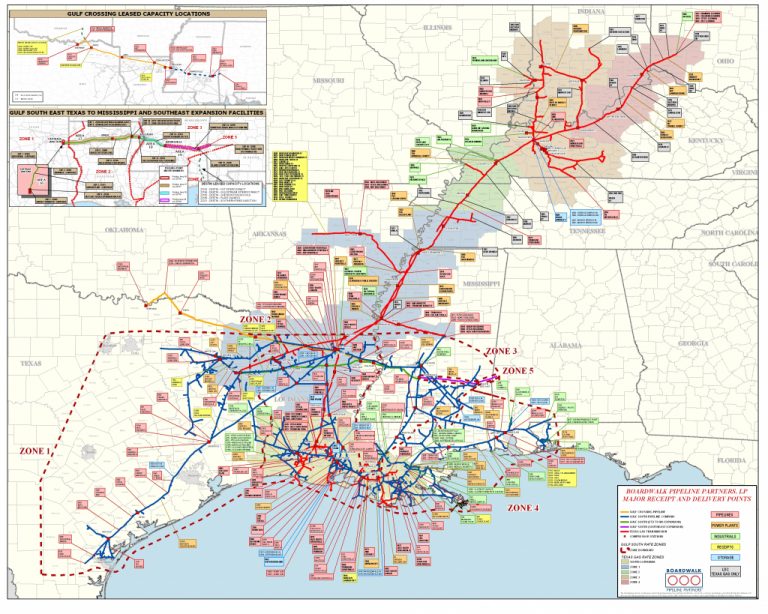 Texas Gas Tg Boardwalk System Map Texas Gas Pipeline Map