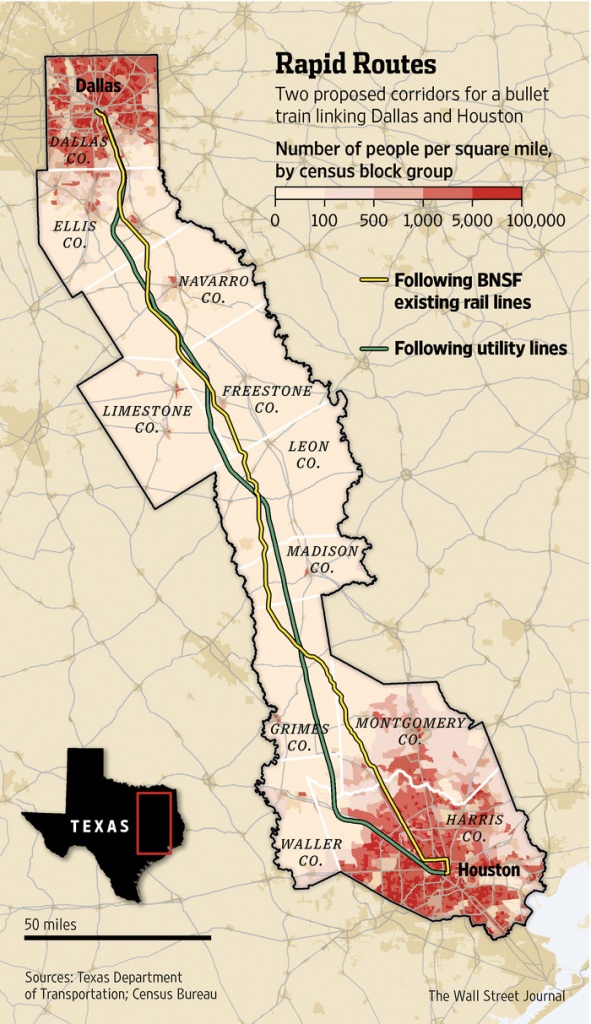 Texas Group Races For High-Speed Rail - Wsj - Texas Bullet Train Route Map
