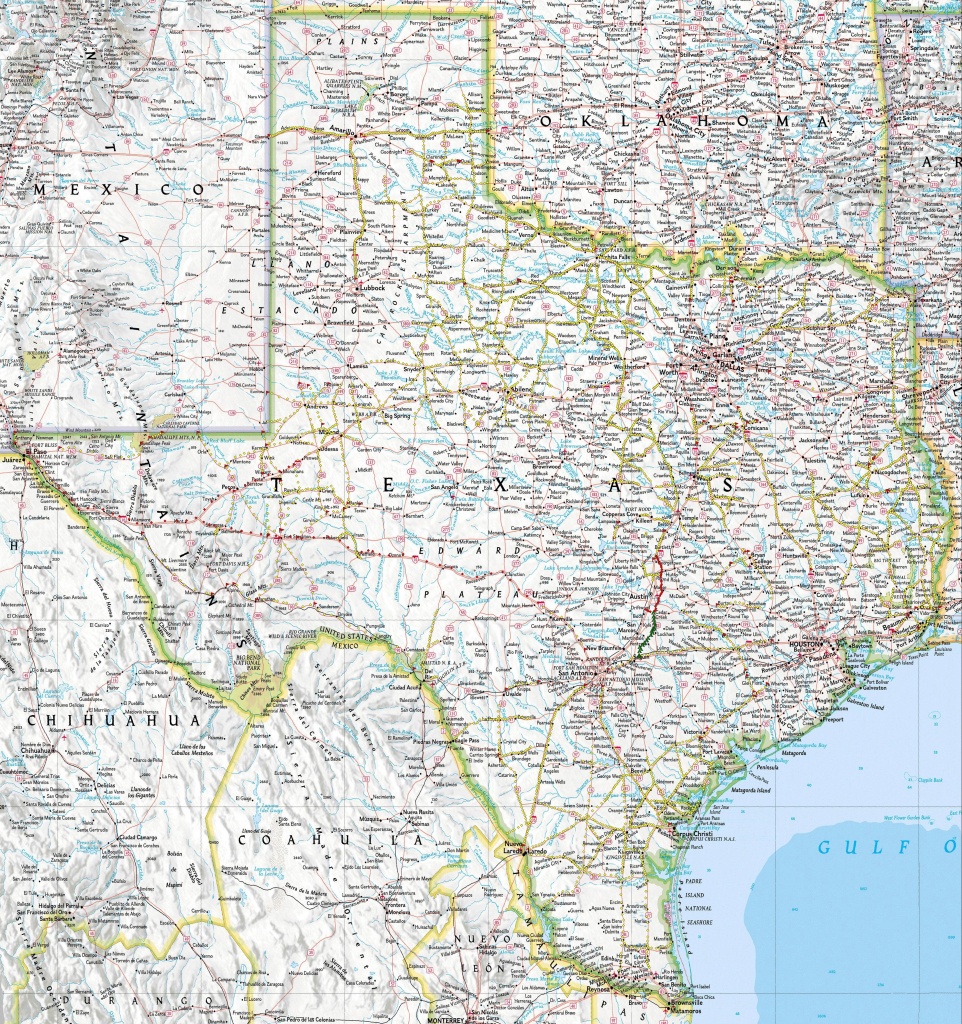 Texas Highway Road Map Printable 2939
