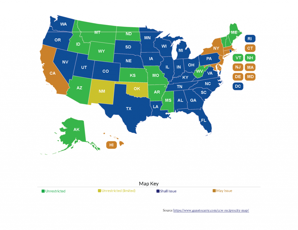 Texas Ltc Reciprocity | Texas Concealed Handgun Association - Texas Ltc Reciprocity Map