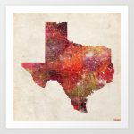 Texas Map Art Printmapmapmapswatercolors | Society6   Texas Map Artwork