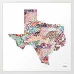 Texas Map Art Printpoeticmaps | Society6   Texas Map Artwork