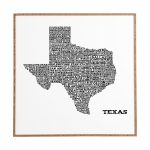 'texas Map' Framed Graphic Art   Map Of Texas Art