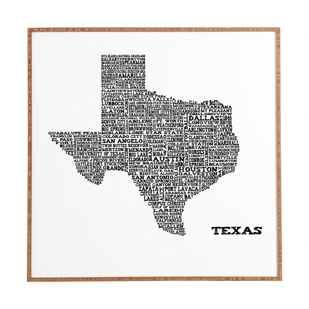 &amp;#039;texas Map&amp;#039; Framed Graphic Art - Map Of Texas Art