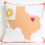 Texas Map Pillow With Heart On Dallas | Etsy   Texas Map Pillow
