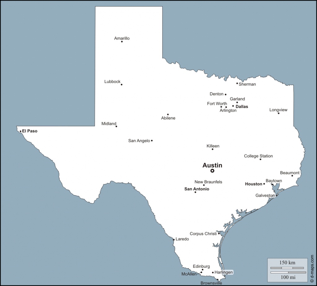 Texas Map With Major Cities | Dehazelmuis - Map Of Texas Major Cities