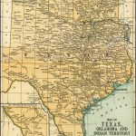 Texas Oklahoma Indian Territory Antique Map 1891: Map Of Oklahoma   Antique Texas Map Reproductions