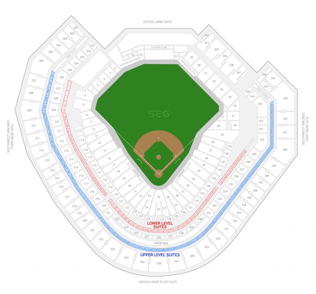 Texas Rangers Suite Rentals | Globe Life Park - Texas Rangers Ballpark Seating Map
