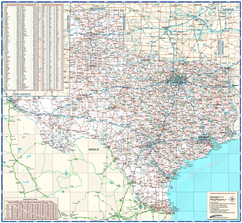Texas Reference Wall Map - Texas Wall Map