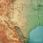 Texas State Usa 3D Render Topographic Map Border Digital Art   3D Topographic Map Of Texas