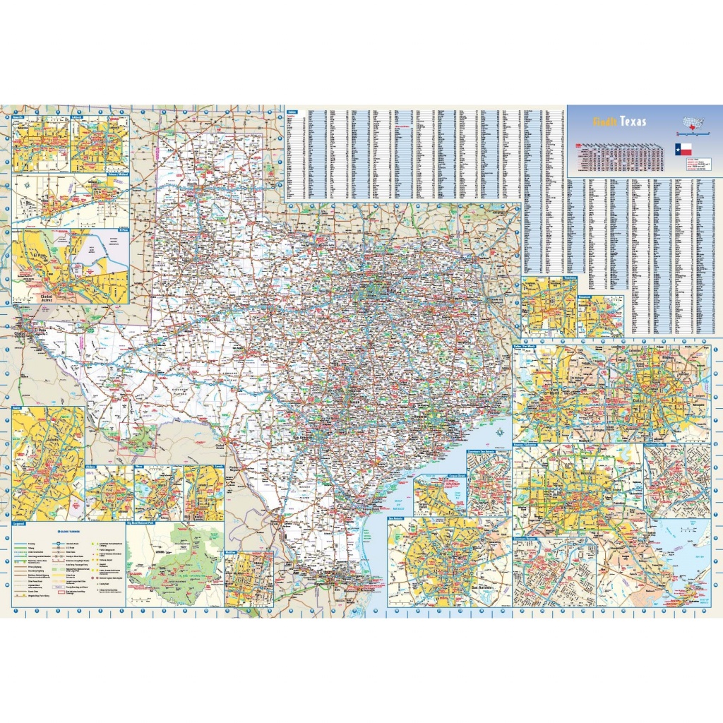 Texas State Wall Map - Texas Wall Map