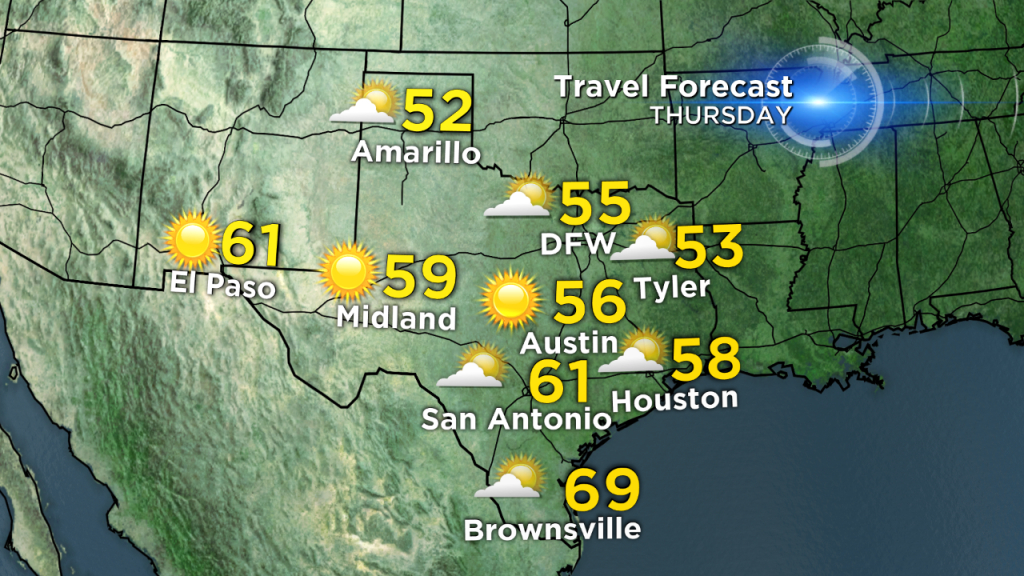 Texas Thanksgiving Travel Forecast – Cbs Dallas / Fort Worth - Texas Forecast Map