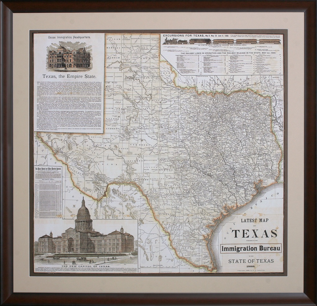 Texas - The Empire State - Gallery Of The Republic - Framed Texas Map