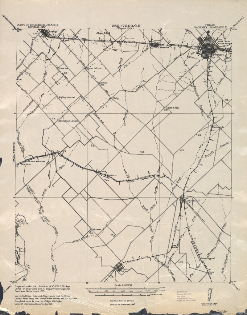 Texas Topographic Maps - Perry-Castañeda Map Collection - Ut Library - Kaufman Texas Map