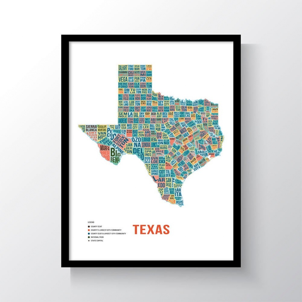 Texas Typography Printmappinners | Etsy - Texas Scratch Off Map